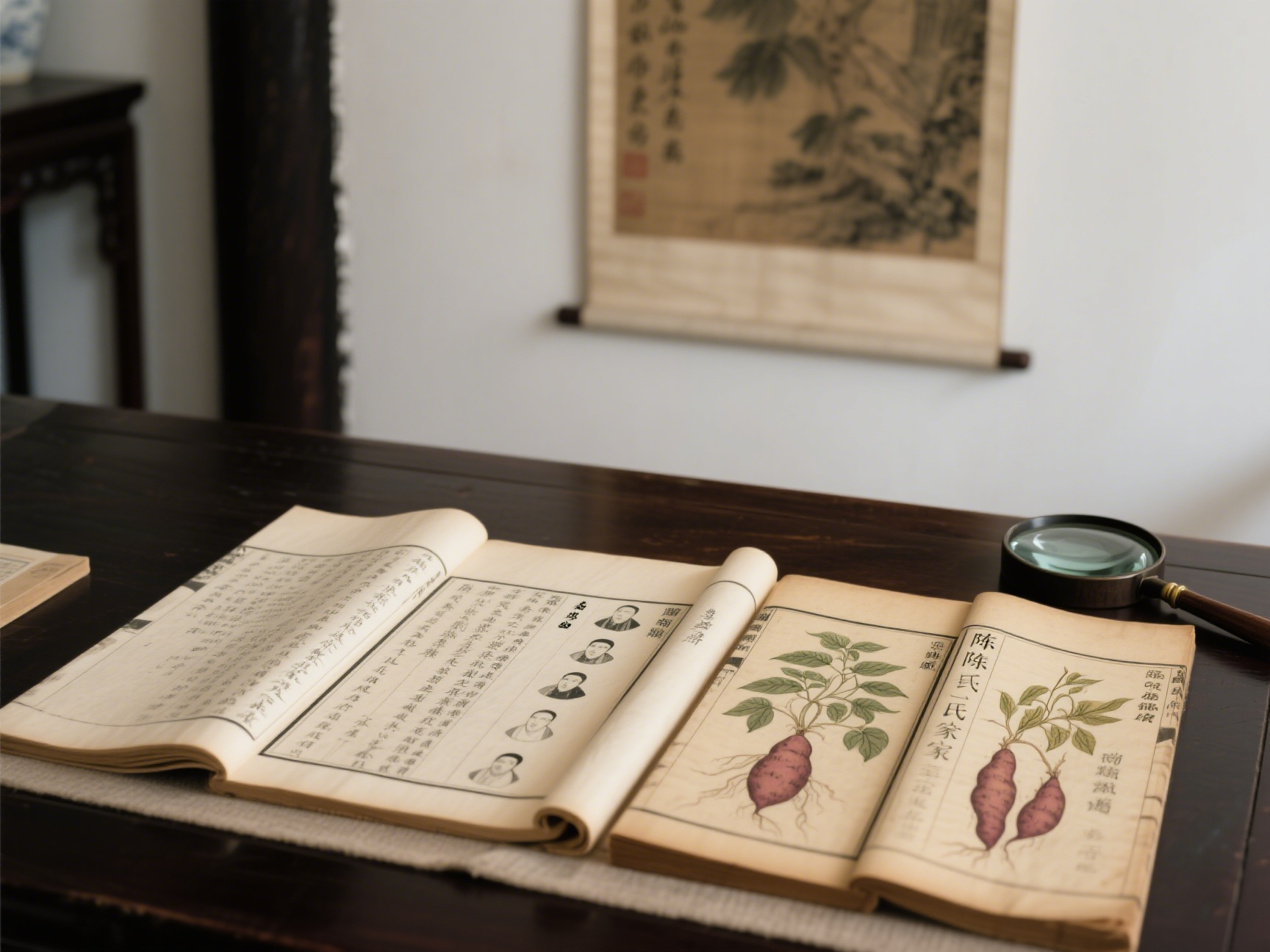 清代南方农村插图风格的种植